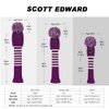 Scott Edward Stripes Style Knitted Golf Club Head Covers Set of 3, fit for Driver Wood(460cc), Fairway Wood, Hybrid(UT), for Men/Women Golfers, Individualized Looking and Washable (Purple)