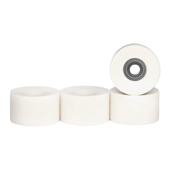 Teak Tuning Apex 61D Urethane Fingerboard Wheels - Cruiser Style, Bowl Shaped, 8.7mm Diameter - ABEC-9 Stealth Bearings - Made in The USA - Cream Colorway