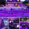JMEXSUSS 200 LED Purple Solar Christmas Lights, 66 ft Rope Lights Outdoor Waterproof, PVC Tube Purple Christmas String Lights for Party Tree Fence Christmas