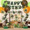 NICOWARM Dinosaur Birthday Party Decorations Set Includes Pre-assembled Happy Birthday Banner, Dinosaur Hanging Swirl, Honeycomb Centerpiece for Table, Dinosaur Party Supplies for Home, School