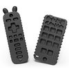 FFTROC TV Remote Control Shape Baby Teething Toys and Phone Shape Teether Toys for Babies 6-12 Months, Sensory Teether Chew Toys for Boys Girls Baby Toddlers Infant - Black