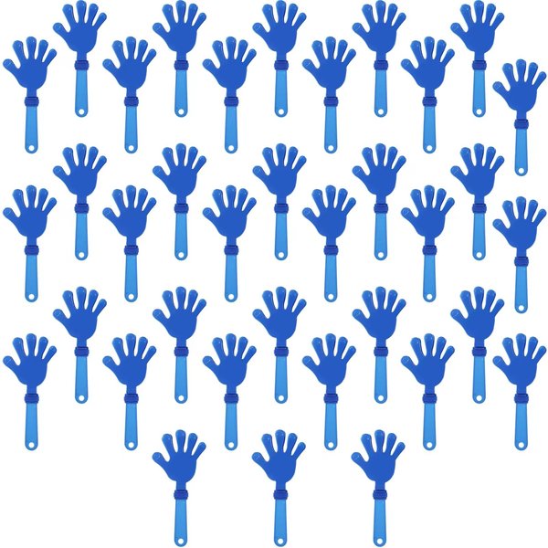 ZCYSRLQIN 36 Pcs Royal Blue Hand Clappers 7.5 Inch Clappers Noisemakers Noise Makers Party Favors Plastic Party Clapper Sporting Events Cheers Ball Dance Basketball Football Noisemakers （Royal Blue）