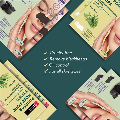 Innerest Original Derma Beauty 12ct Pore Strips for blackheads I Nose Strips Pore-Purifying Tea Tree Nose Pore Strips Black Head Remover I Korean Skin Care