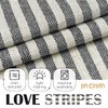 jinchan Kitchen Curtains Striped Tier Curtains Ticking Stripe Linen Curtains Pinstripe Cafe Curtains 36 Inch Length for Living Room Bathroom Farmhouse Curtains Rod Pocket 2 Panels Black on Beige