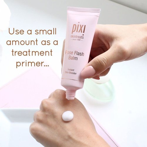 Pixi Beauty Rose Flash Balm 45 ml | 3-In-1 Moisturizer, Mask and Makeup Primer | Oil-Free and Antioxidant-Rich Formula | 1.52 Fl Oz