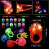 OLUPP 48 Pack LED Light Up Rings, Glow in the Dark Party Supplies, 6 Style Flashing Glow in the Dark Rings for Adults & Kids Birthday Party Favors,Classroom Prizes,Concert,Goodie Bag Fillers, Raves