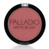 Palladio Matte Blush, Brushes onto Cheeks Smoothly, Soft Matte Look and Even Finish, Flawless Velvety Coverage, Effortless Blending Makeup, Flatters the Face, Convenient Compact, Toasted Apricot