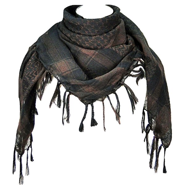Tapp Collections Premium Shemagh Head Neck Scarf - Dark Brown/Black