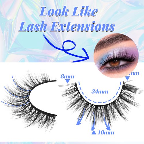 Wispy False Eyelashes Natural Mink Lashes Lightweight Manga Lashes Pack 3d Volume Eye Lashes Natural Look 8 Pairs Short Anime Fake Eyelashes by TNFVLONEINS