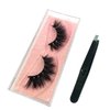 GOO GOO Mink Lashes 16mm Bushy Siberian Mink Fur False Eyelashes Hand Made Strips Real 3D Mink Eyelashes Natural Soft Curl Fake Eyelashes Reusable Make Up Eyelahses 1 Pair