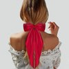 3 PCS Satin Bow Hair Clips Big Bow Barrettes Long Tail French Bowknot Hair Pins Ponytail Holder Metal Bow Hair Clips Butterfly Aesthetic Hair Accessories for Women Girls