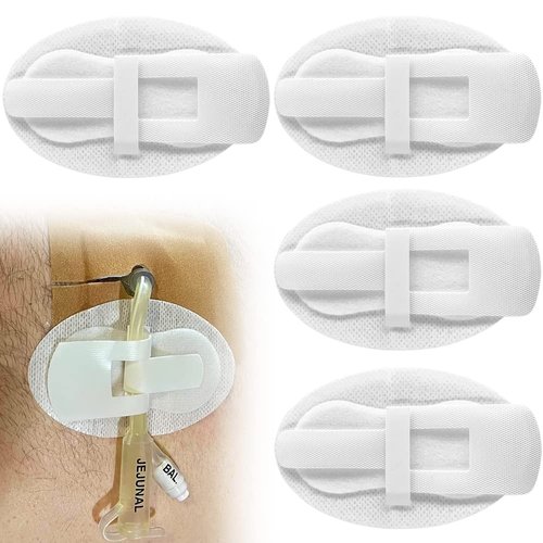 Catheter Stabilization Device Feeding Tube Holders PD Dialysis Patch for Peg Tube J Tube G-Tube Peritoneal Dialysis Accessories Drain Cath Stabilizer Adhesive Bandages (Pack of 10)