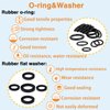 TWCC 6 Size Water Hose Gasket and 18 Size O Ring Rubber Washer Assortment Kit 360PCS Nitrile Washers Set for Plumbing Faucet Pipe Hose Shower Head Pressure Washer Sealing Repair OD 9-31MM