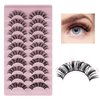 Individual Lashes Extensions Natural Look Cluster Lashes Wispy DIY Open Eyes False Eyelashes 80pcs D Curl Lashes Strips for Self Application at Home, 10 Pairs