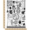 Greek Roman Mythology Monsters Temporary Tattoo Water Resistant Fake Body Art Set Collection - Black (One Sheet)