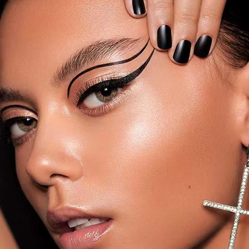 Black Liquid Eyeliner Pencil, Waterproof & Smudge-proof Ultra-Fine Brush Tip Eye Liner, Quick Drying Formula Long Lasting High-Pigmented Up to 24 Hours Eye Makeup Wear(Black)