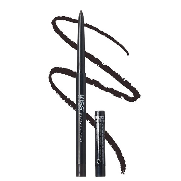 KISS New York Pro Intense Gel Eyeliner with Built-in Sharpener, Waterproof, Smudge-proof, Long Lasting Gel Eyeliner Pencil (Black Brown)