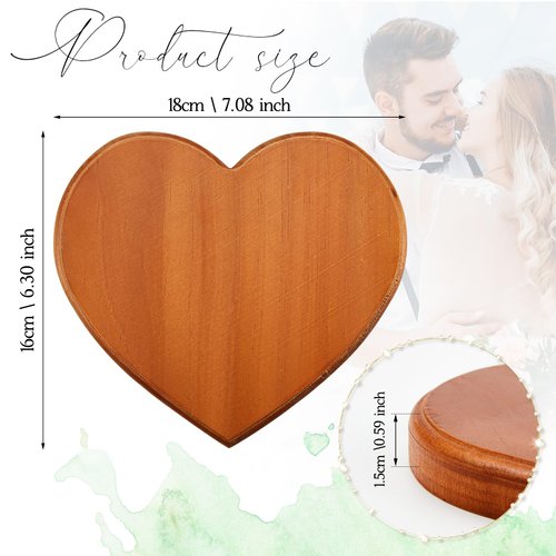 Menkxi 7.1 x 6.3 x 0.6 Inch Heart Shaped Wood Base Hand Casting Sculpture Base Hand Casting Kit Wood Keepsake Display Stand for Anniversary Wedding DIY Crafts Art Exhibition Home Decoration