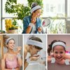 ACO-UINT 4Pcs Gray Spa Headband and Face Washing Wristbands Set, Skincare Headband Face Wash Headband Makeup Headband, Hair Claw Clip Skin Care Headband for Washing Face