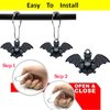 ZILucky Set of 12 Bats Shower Curtain Hooks Rings Halloween Party Supplies Haunted House Decoration Stainless Steel Rustproof (Black-Bat)