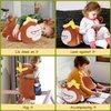 Achwishap Banana Monkey Plush Pillow,Monkey Stuffed Animal Plush Toy,Cute Plushie Banana Monkey Kawaii Pillow,Lovely Monkey Hugging Pillow Gifts for Kids Adults(20”Brown)
