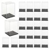 MUXHEL 24 Pcs Minifigure Display Case, Acrylic Small Action Figure Toys Storage Case, 2.7”×1.9”×1.9” Stackable Building Block Display Case for Minifigure, Action Figures