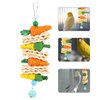 LUOZZY Bird Toys for Parakeets Funny Bird Chew Toys Wooden Natural Corn Carrot Bird Parrot Foraging Hanging Toys for Small Parrots Parakeets Conures Cockatiels