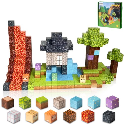 FurUlixty Magnetic Blocks Toddlers Toys - Build Magnet Cubes 3+ Years Old STEM Learning Sensory Toys, Building Blocks Montessori Educational Gift for Preschool Kids Boys Girls (100Pcs)