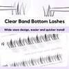 GAQQI Bottom Lash Clusters Natural Bottom Lashes Clear Band, DIY Lash Extensions Lower Lashes, Soft & Comfortable Thin Band Bottom Eyelashes 2 Style Mixed Natural or Thick 6mm 48pcs(B36+B38)