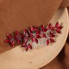 Red Wedding Crystal Hair Comb Elegant Bridal Wedding Hair Piece Teardrop Crystal Rhinestone Hair Accessories for Women Prom Party Photography