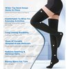 MGANG Medical 20-30 mmHg Compression Stockings for Women & Men, Pair, Closed Toe, Opaque, Thigh Length Hose, Dot Top, Graduated Support for Varicose Veins, Edema, DVT, Swelling, Flight, Black XL