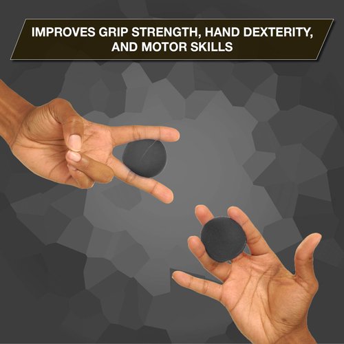 THERABAND Hand Exerciser, Stress Ball For Hand, Wrist, Finger, Forearm, Grip Strengthening & Therapy, Squeeze Ball to Increase Hand Flexibility & Relieve Joint Pain, Black, Extra Firm