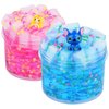 2 Pack Jelly Cube Crunchy Slime, Clear Slime for Girls Boys, Jelly Cube Slime Kit, Non Sticky Water Slime Stress Relief Toy, for Kids Party Favors, School Education and Birthday Gift(Blue & Pink)