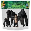 Gemini&Genius King Kong Toys, Safari Animal Toys Gorilla Family Figurines, Wildlife World Action Figure, Backyards Garden Flowerpot Room Decoration, Cup Cake Toppers for Ages 3 Years Old & Up Kids