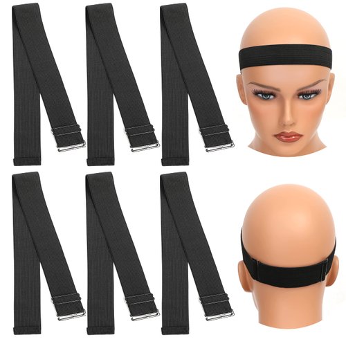 mnpotoin 6PCS Elastic band for Wigs,Lace Melting Band, Adjustable Elastic Band For Wigs,Wig Bands,Wig Headband,Wig Accessories,Melt Band For Lace Wigs,Edge Laying Band (1.38inch)