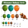 Dinosaur Balloon Arch, Dinosaur Balloon Garland Kit, Retro Green Orange Brown Balloons with Dinosaur Foil Balloon for Kids Dinosaur Themed Party Decorations Jungle Safari Birthday Party Supplies