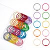 Antner 50PCS Metallic Loose Leaf Binder Rings 1 1/5 Inch Colorful Book Rings, Metal Steel Paper Rings Keychain Key Rings Index Cards Notebook Rings for School Office, 10 Colors
