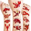 Crawfish Boil Temporary Tattoos Lobster Stickers Themed Birthday Party Supplies Favors Decorations Summer 100PCS Seafood Crayfish Shrimp Tattoo Sticker Gifts For Boys Girls School Prizes Carnival