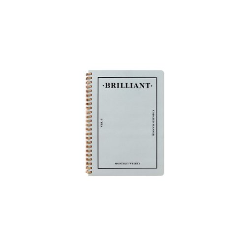 PAPERIAN Brilliant Monthly & Weekly Planner - Wirebound Undated Monthly &Weekly Planner Book Scheduler Diary (Grey Sky)