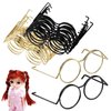 jojofuny 20pcs Doll Glasses Miniature Dress Eyeglasses, Small Doll Costume Glasses, Miniature Round Eyeglasses, for Dolls Pets Costume Accessories Cosplay