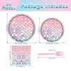 96PCS Mermaid Plates and Napkins Tableware Set Mermaid Party Supplies Mermaid Birthday Party Decorations Ocean Mermaid Theme Birthday Baby Shower Supplies Mermaid Paper Plates Napkins Forks Serve 24