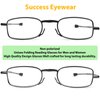 Success Eyewear Reading Glasses 2 Pair Black and Gunmetal Readers Compact Folding Glasses for Reading for Men and Women Case Included +3
