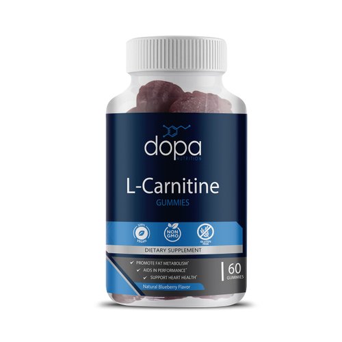 Dopa Nutrition 500mg L-Carnitine Gummies | L Carnitine Tartrate Pre Workout Supplement for Women and Men | Non-GMO, Vegan, Gluten-Free | Natural Blueberry Flavored Gummies… (60 Count)