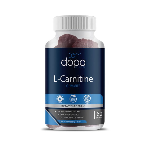 Dopa Nutrition 500mg L-Carnitine Gummies | L Carnitine Tartrate Pre Workout Supplement for Women and Men | Non-GMO, Vegan, Gluten-Free | Natural Blueberry Flavored Gummies… (60 Count)