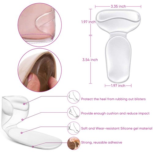 ONUEMP Heel Cushion Inserts and Metatarsal Pads for Women, 3 Pairs Heel Grips and 3 Pairs Ball of Foot Cushions, Silicone Shoe Pads Insoles for High Heels, Blister Prevention for Too Big Shoes