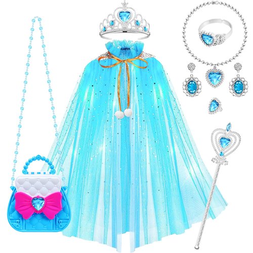 Princess Dress Up for Kid 3 4 5 6 Years Old,Toddler Girls Toys Princess Cape Set for Girls Ages 3-8 4-7,Pretend Play Fairy Dress Party Costume Gifts for Birthday,Christmas,Thanksgiving & Role Play