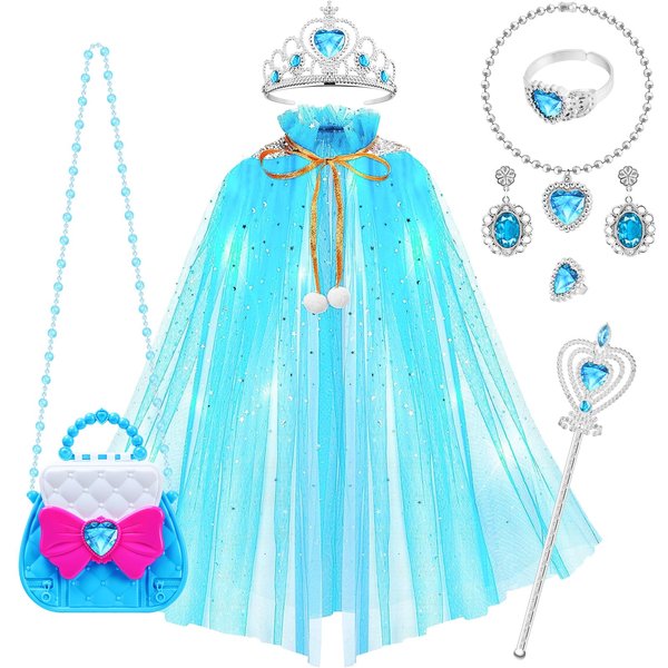 Princess Dress Up for Kid 3 4 5 6 Years Old,Toddler Girls Toys Princess Cape Set for Girls Ages 3-8 4-7,Pretend Play Fairy Dress Party Costume Gifts for Birthday,Christmas,Thanksgiving & Role Play