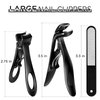 Vepkuso Nail Clippers for Seniors, Wide Jaw Fingernail Clippers and Angled Head Toenail Clippers for Thick Nail, Professional German Nail Clippers for Men, Women&Pregnant，Black