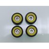 Leefai Pro Fingerboard Wheels Yellow Core Black Wheel -Finger Skateboard Wheels - Ultra Spin Bearings Wheels - 7.8mmx5.1mm -Inner layer Colorway (YELLOW)