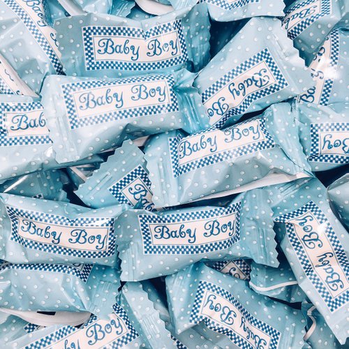 Candy Envy Baby Boy Buttermints - 13 oz. Bag - Approximately 100 Individually Wrapped Mints - It's a Boy Baby Shower Candy, Baby Reveal Party Favors